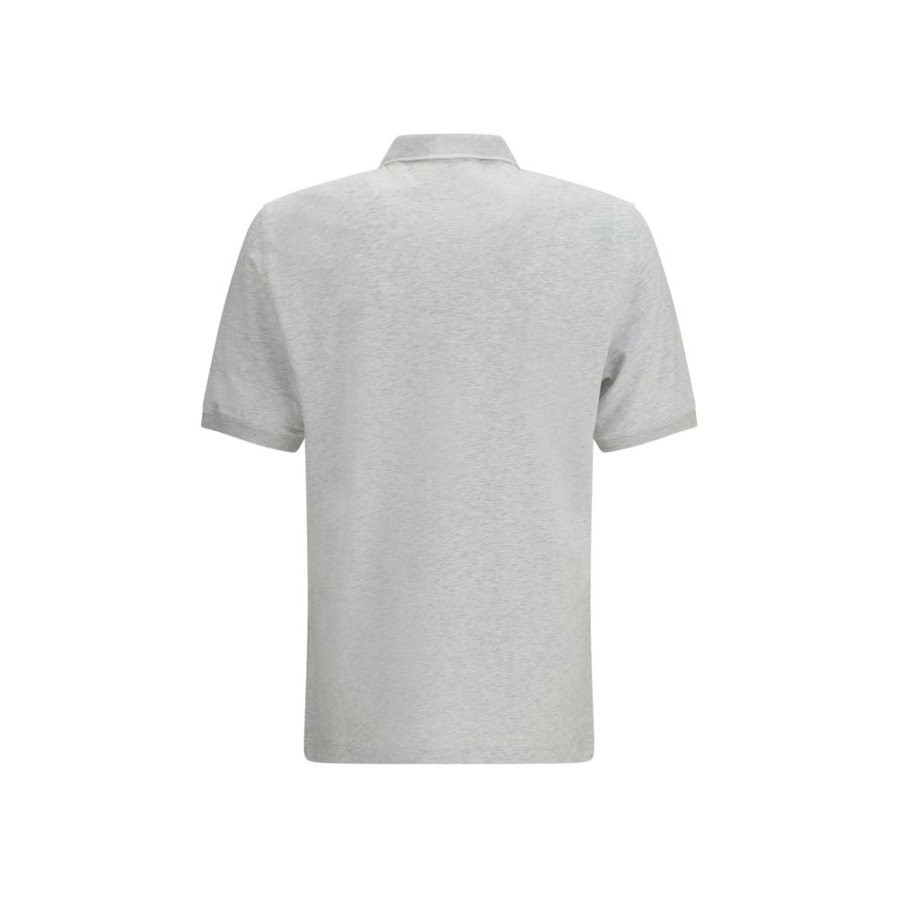 Brunello Cucinelli Gray Cotton Polo Shirt Brunello Cucinelli