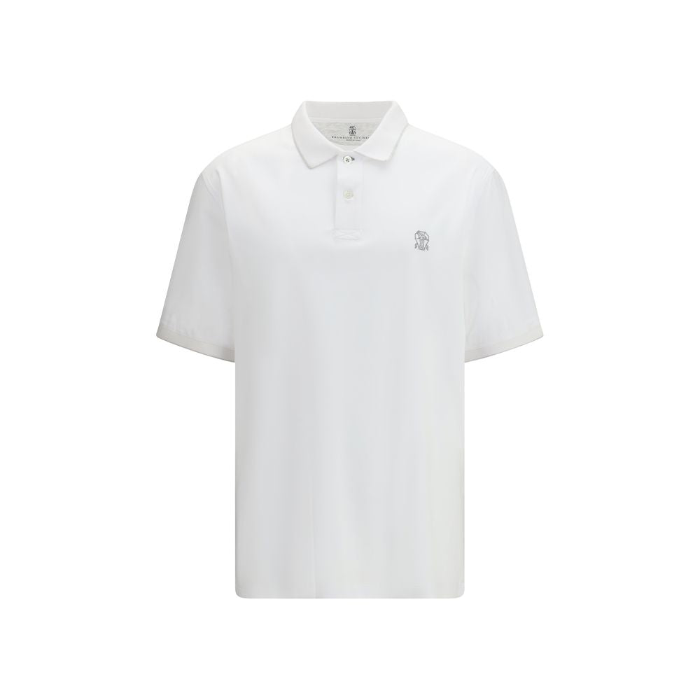 Brunello Cucinelli White Cotton Polo Shirt Brunello Cucinelli