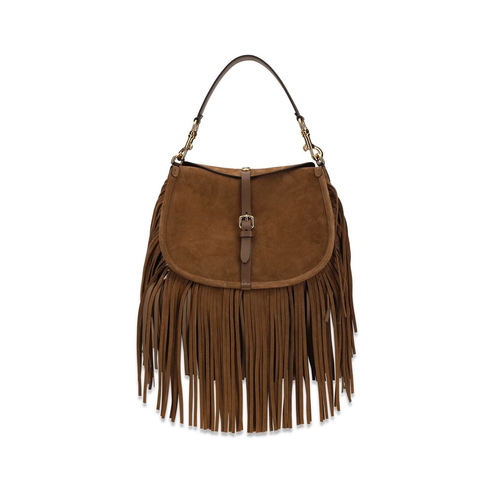 Etro Brown Calf Leather Bos Taurus Shoulder Bag Etro