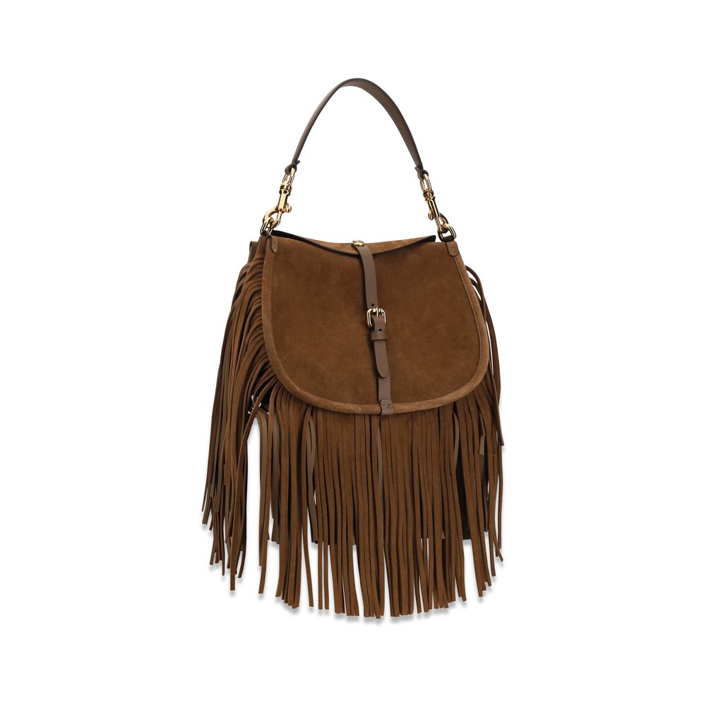 Etro Brown Calf Leather Bos Taurus Shoulder Bag Etro
