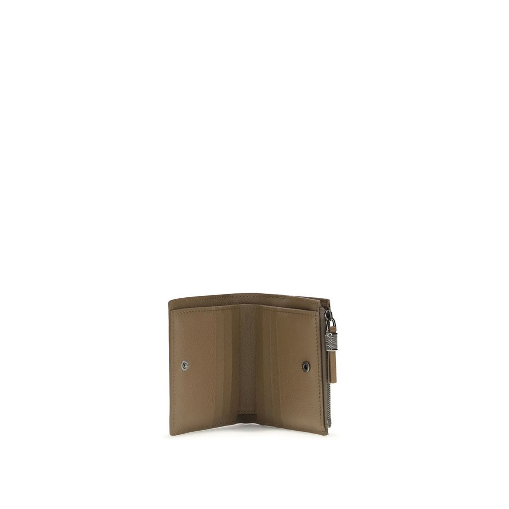 Brunello Cucinelli Brown Calf Leather Bos Taurus Wallet Brunello Cucinelli
