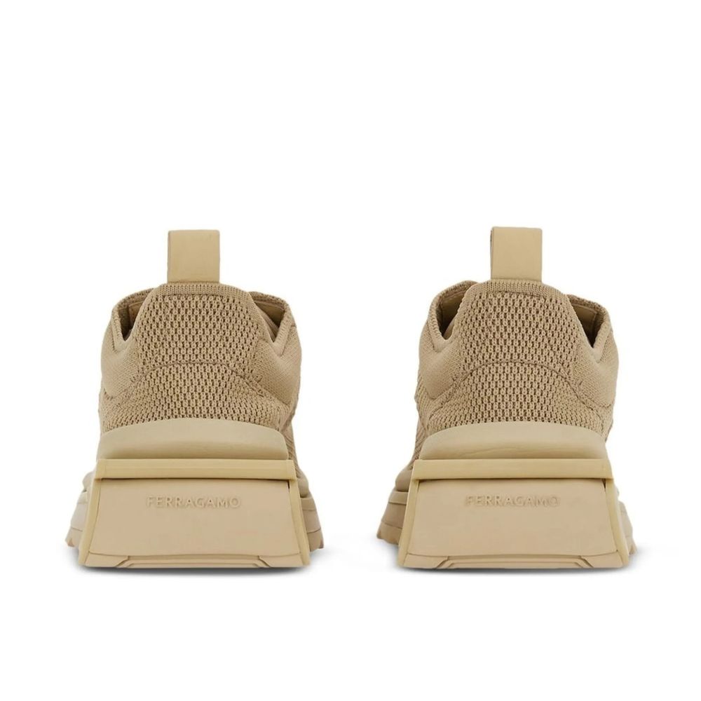 Salvatore Ferragamo Beige Fabric Athletic Sneakers Salvatore Ferragamo