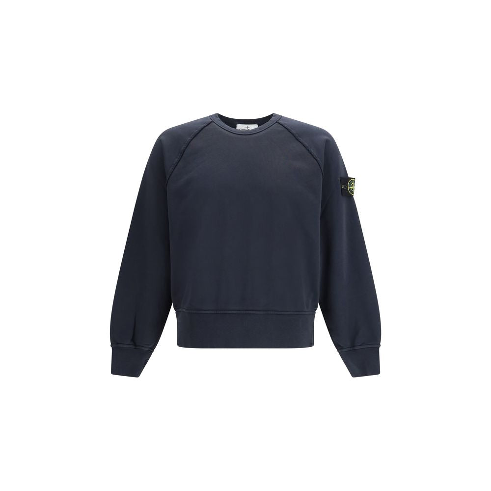 Stone Island Blue Cotton Sweatshirt Stone Island