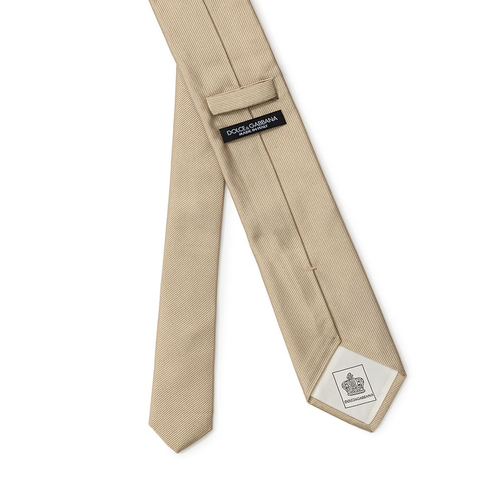 Dolce & Gabbana Gold Silk Tie Dolce & Gabbana