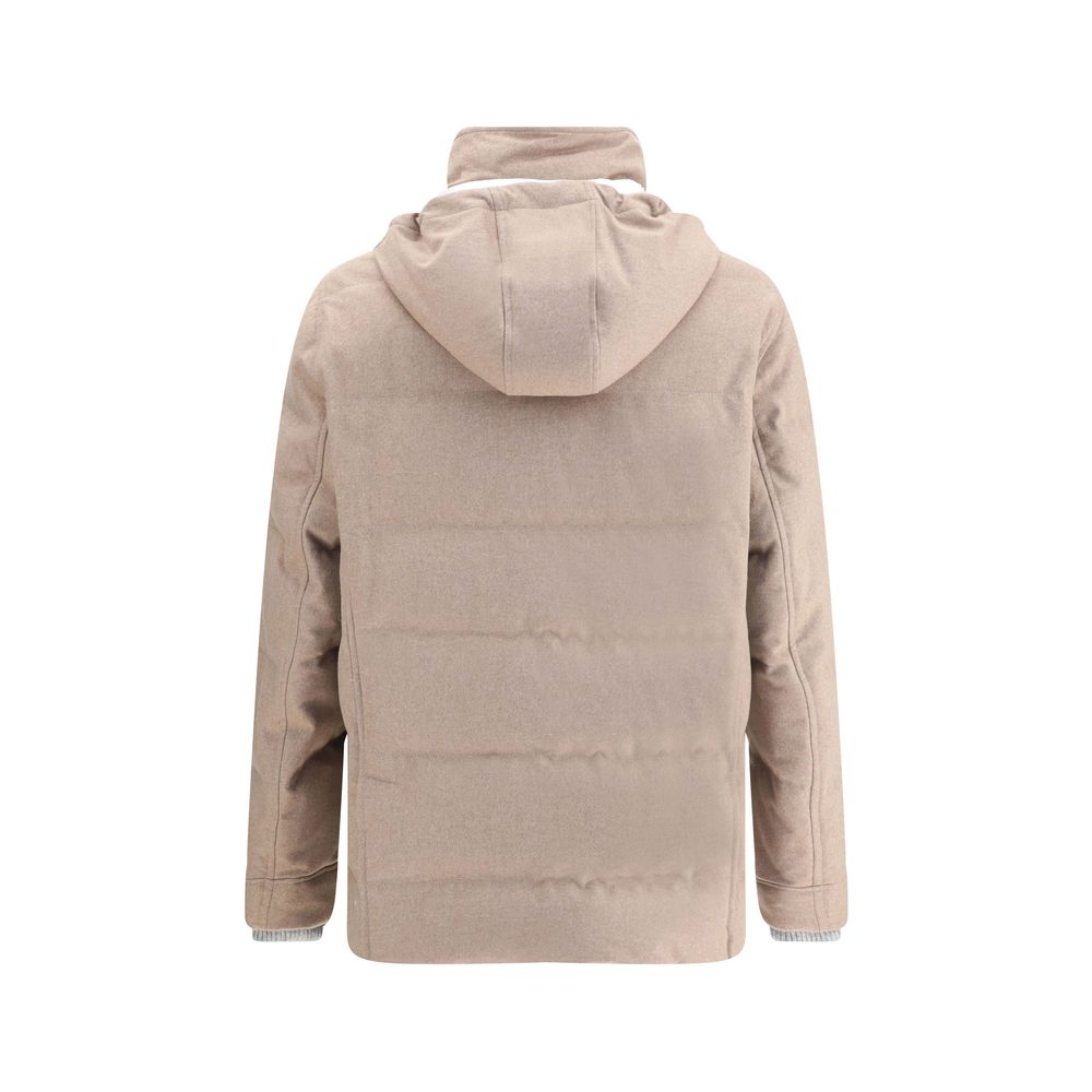 Brunello Cucinelli Beige Cashmere Full-Length Jacket Brunello Cucinelli