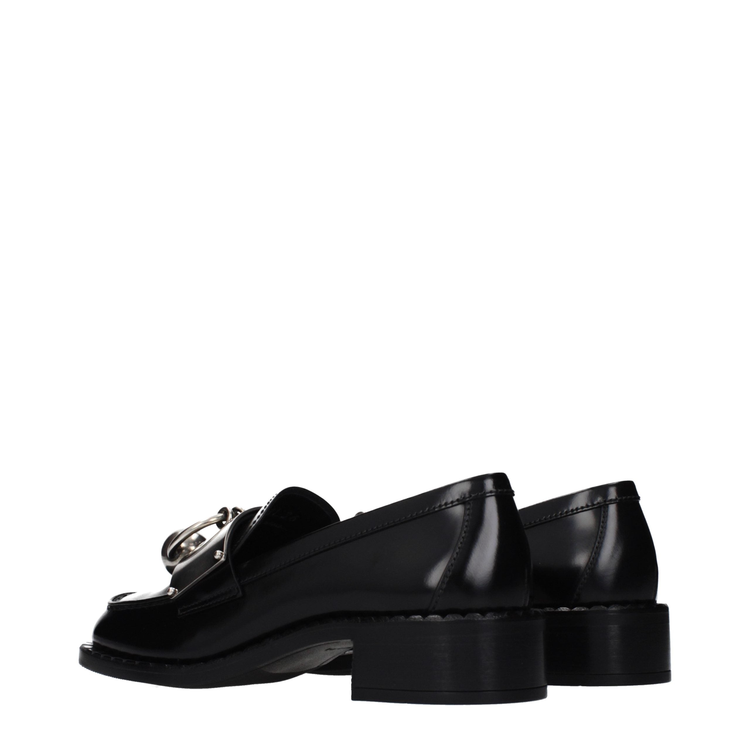Prada Black Leather Slip-On Loafers Prada