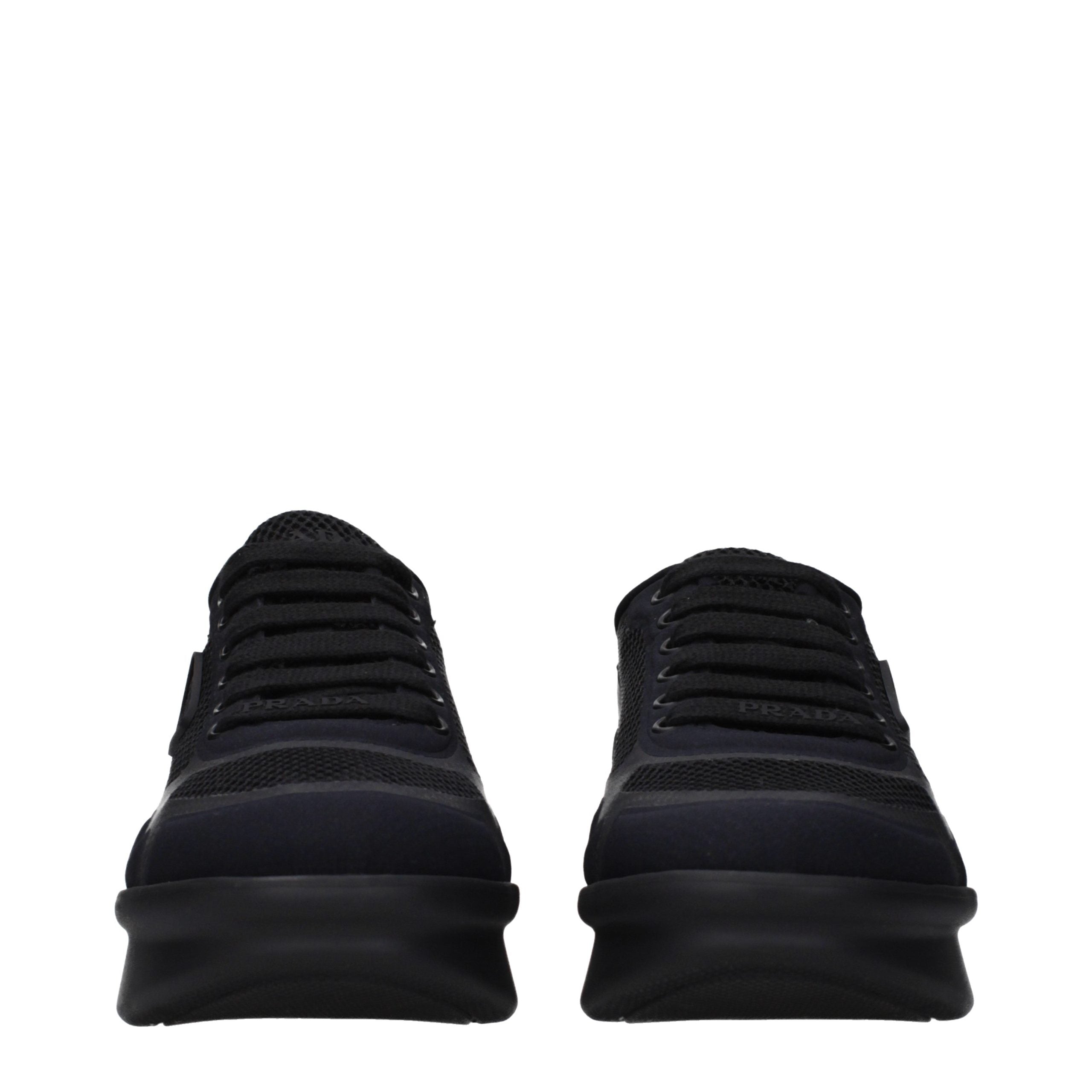 Prada Black Fabric Low Top Sneakers Prada