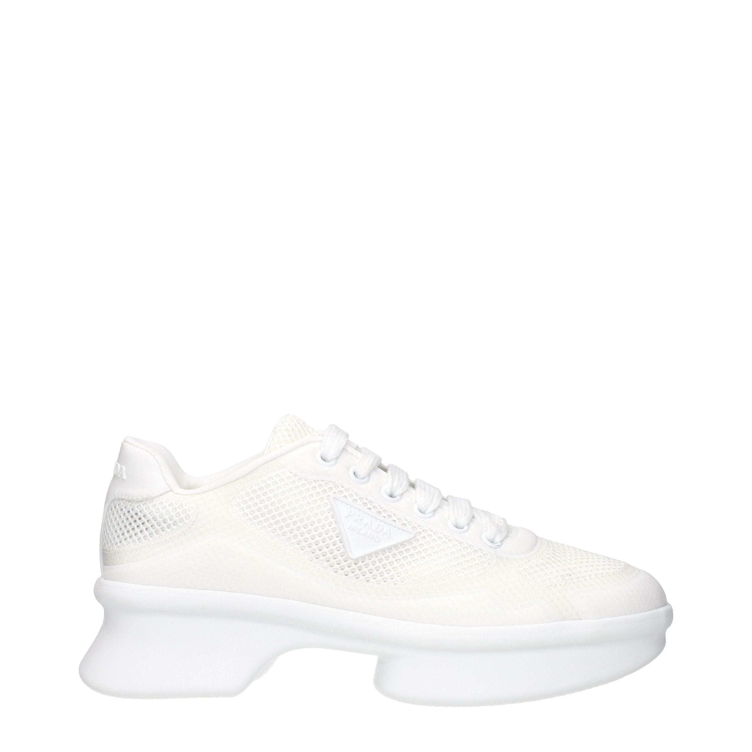 Prada White Fabric Athletic Sneakers Prada