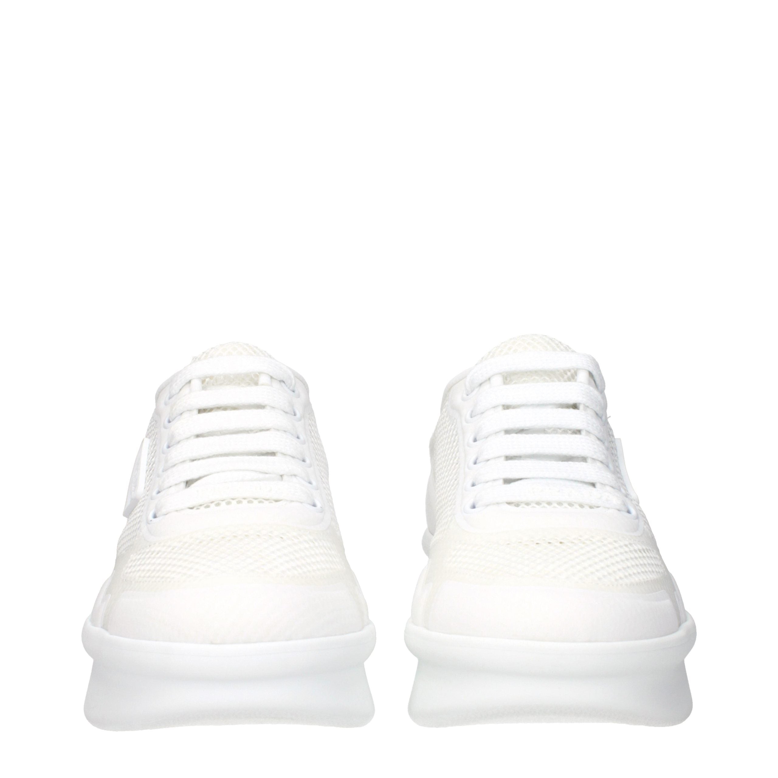 Prada White Fabric Athletic Sneakers Prada