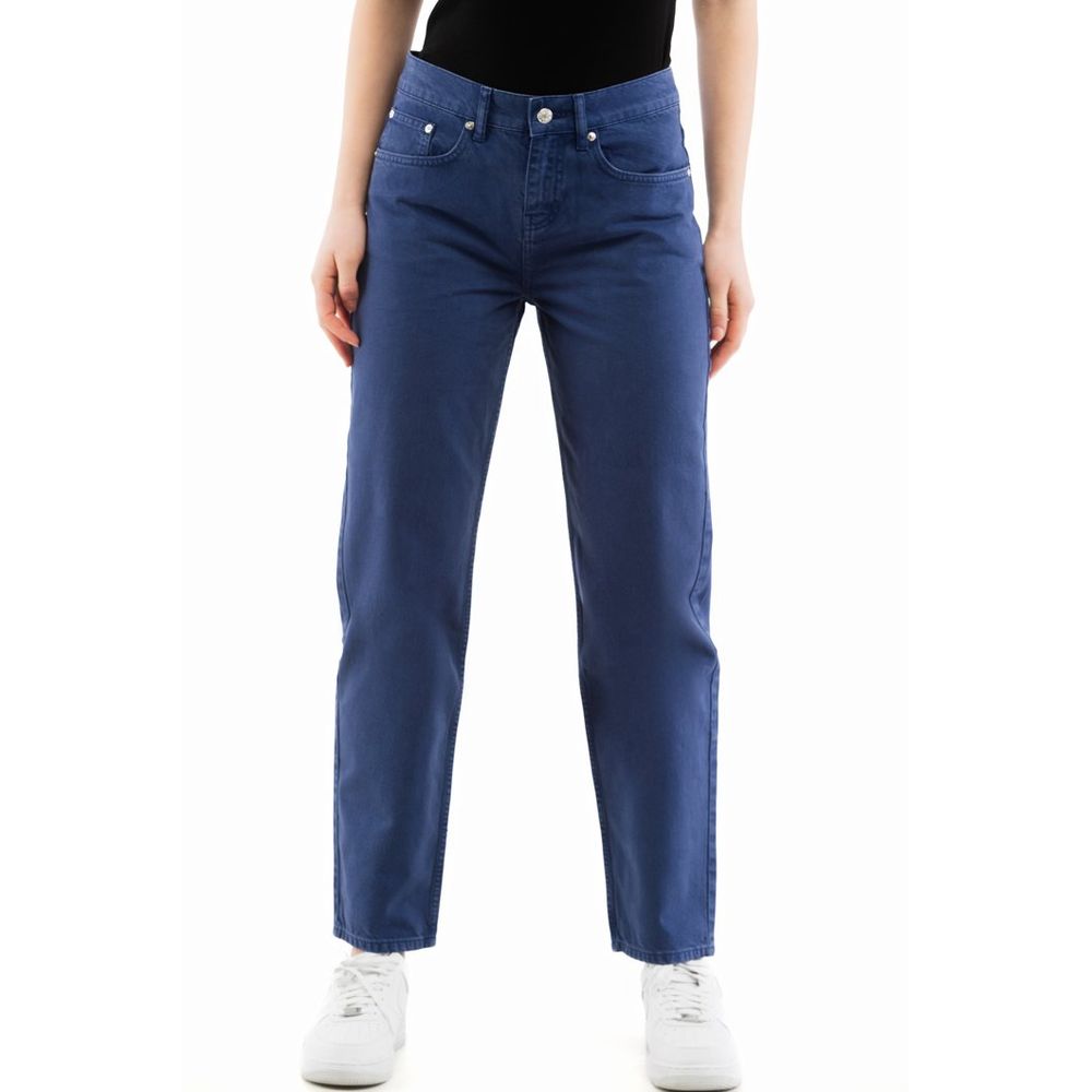 Moschino Blue Cotton Straight-Leg Jeans Moschino