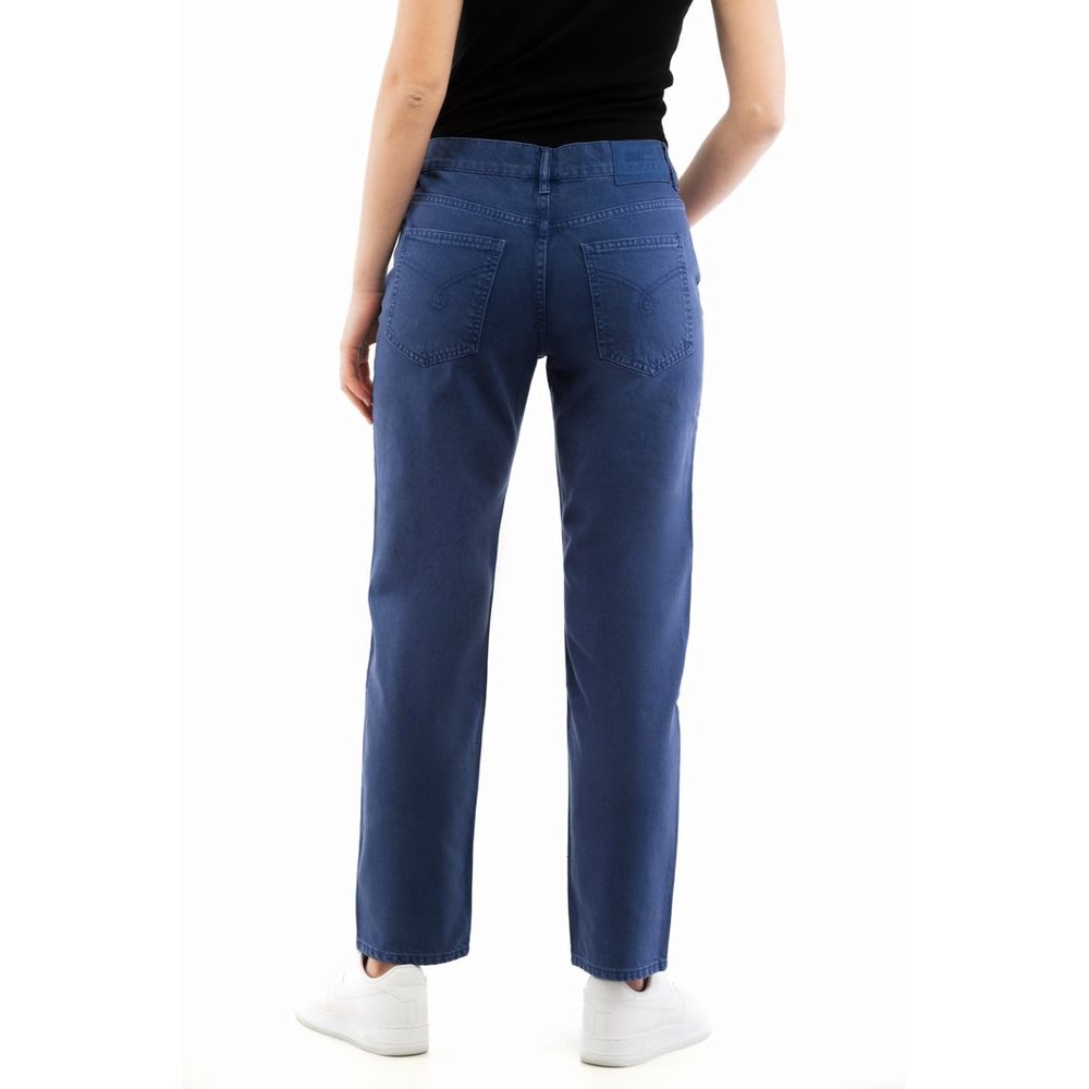 Moschino Blue Cotton Straight-Leg Jeans Moschino
