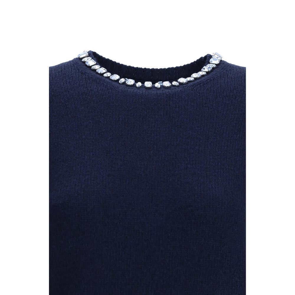 Prada Blue Fleece Wool Sweatshirt Prada