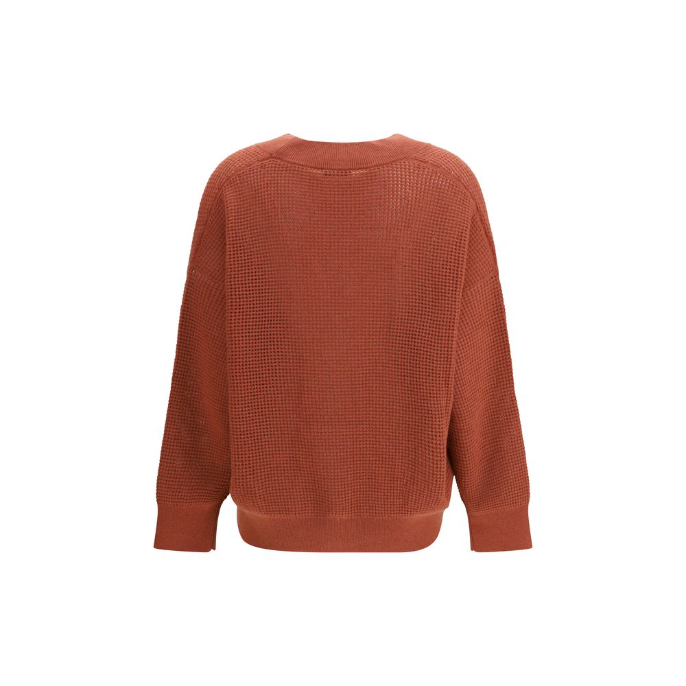 Brunello Cucinelli Orange Cashmere Cardigan Brunello Cucinelli