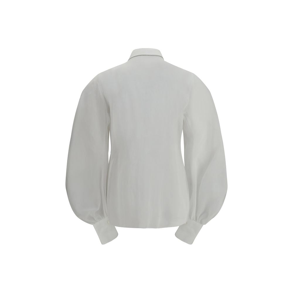 Brunello Cucinelli White Cotton Blouse Brunello Cucinelli