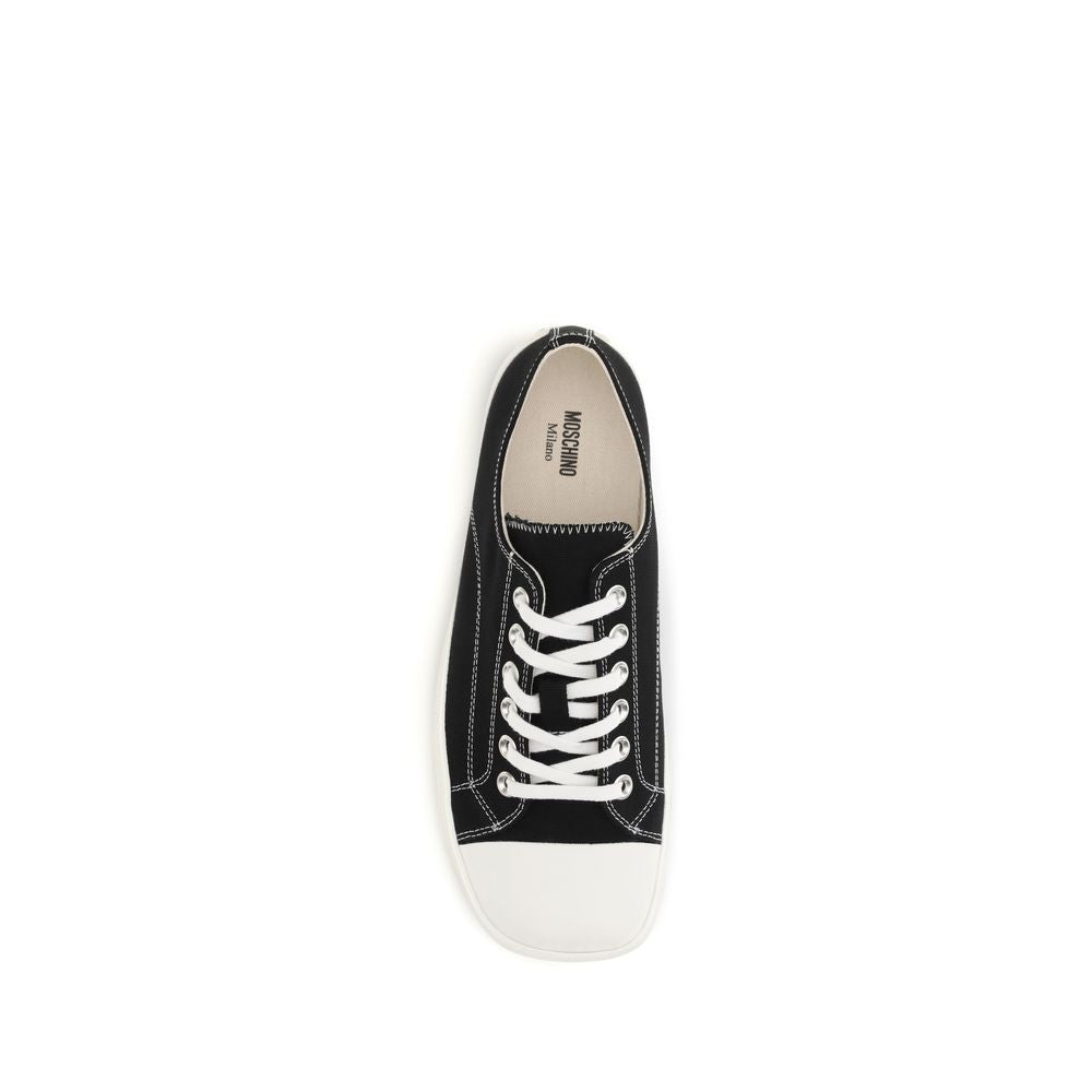 Moschino Black Cotton Low Top Sneakers Moschino