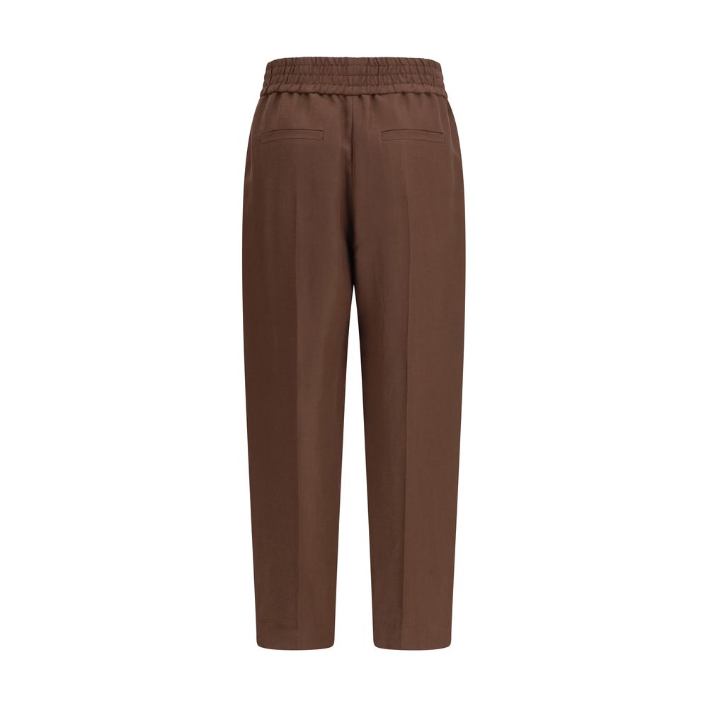 Brunello Cucinelli Brown Viscose Casual Pants Brunello Cucinelli