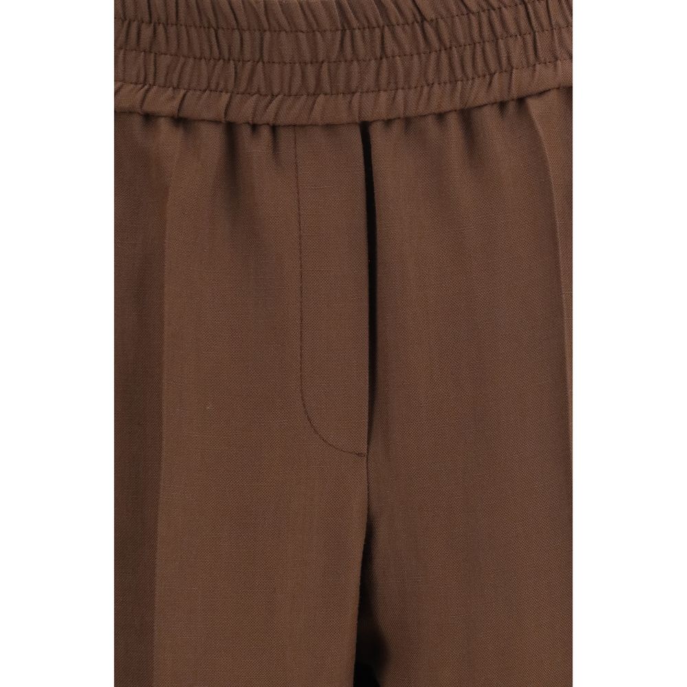 Brunello Cucinelli Brown Viscose Casual Pants Brunello Cucinelli