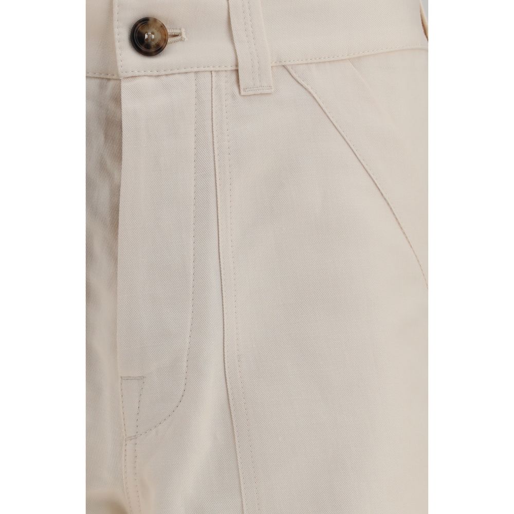Brunello Cucinelli Beige Linen Casual Pants Brunello Cucinelli