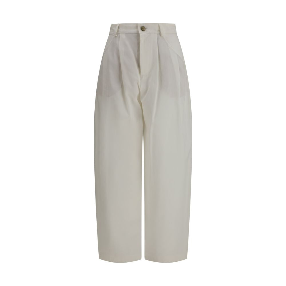 Brunello Cucinelli Beige Silk Casual Pants Brunello Cucinelli
