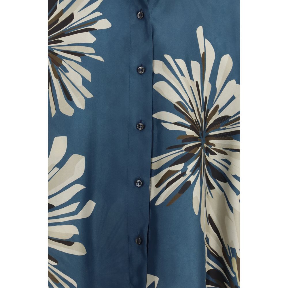 Brunello Cucinelli Multicolor Silk Pattern Shirt Brunello Cucinelli