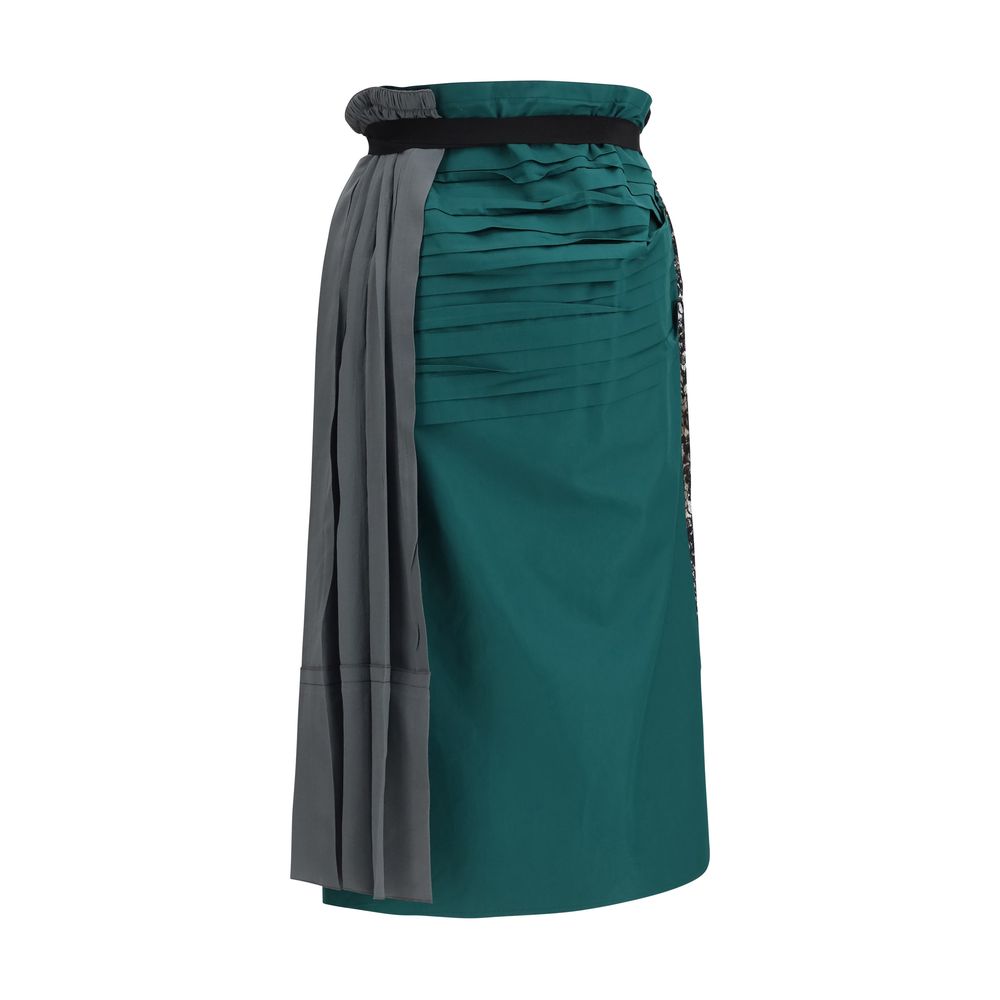 Prada Multicolor Silk Midi Skirt Prada