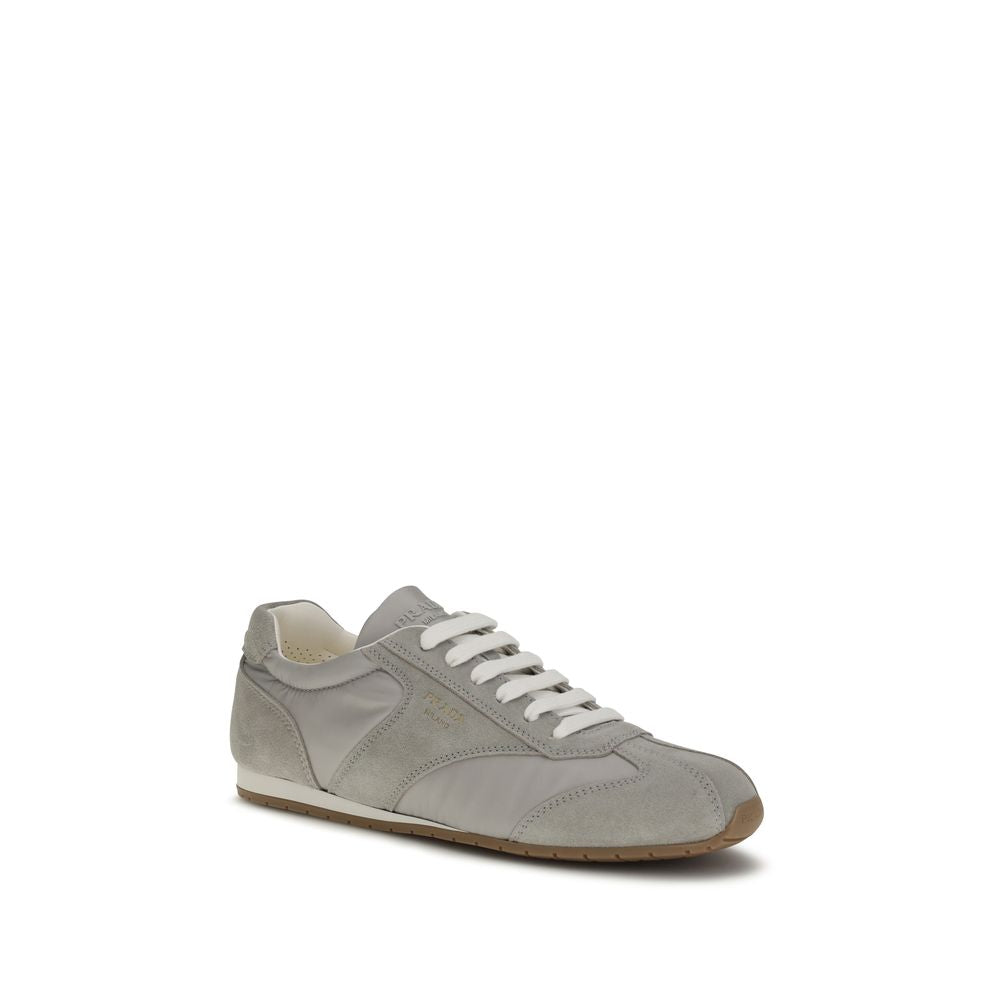 Prada Gray Calf Leather Bos Taurus Low Top Sneakers Prada