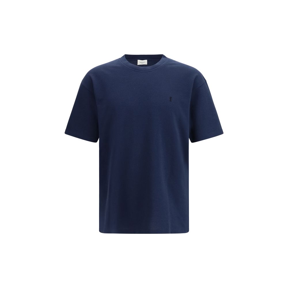 Saint Laurent Blue Cotton T-Shirt Saint Laurent
