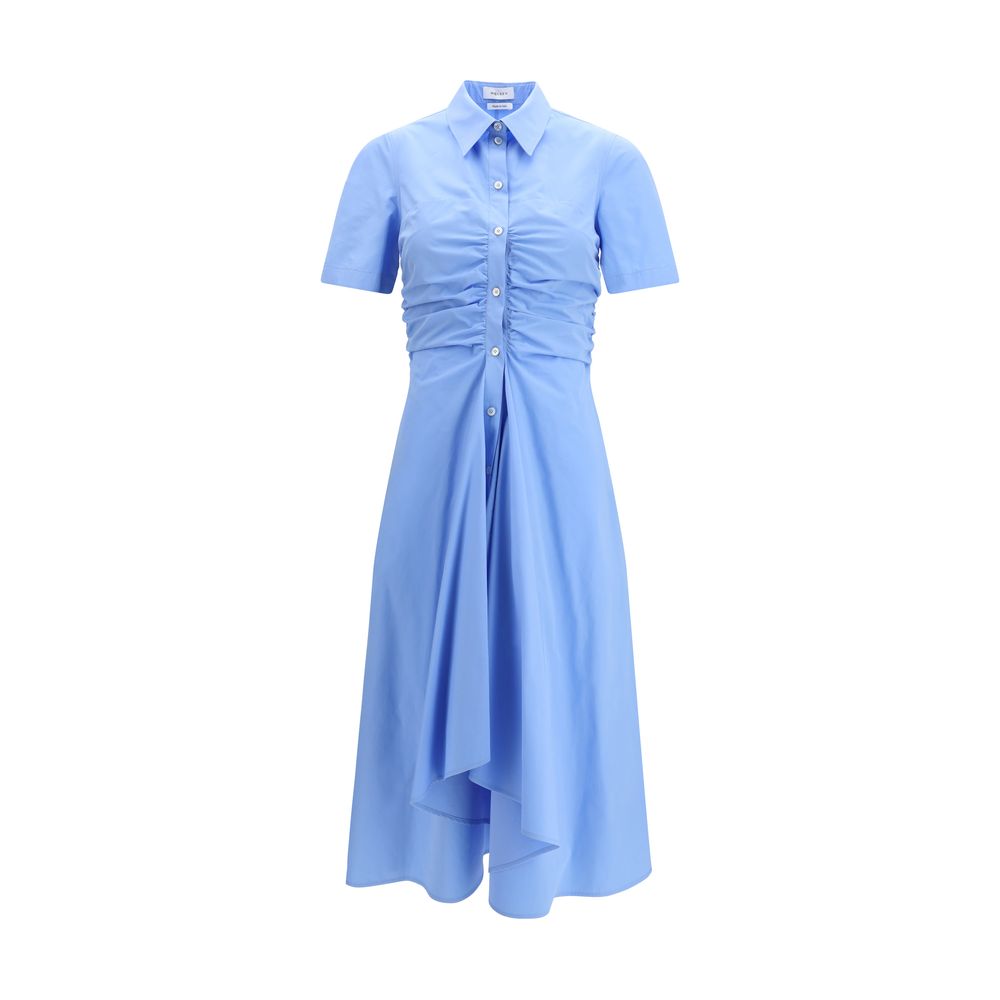 Alexander McQueen Blue Cotton Casual Dress Alexander McQueen