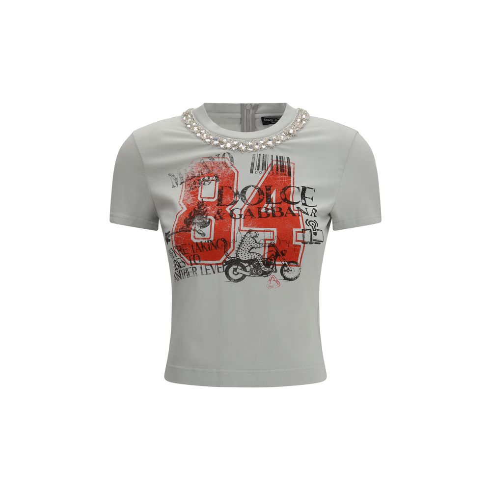 Dolce & Gabbana Gray Cotton T-Shirt Dolce & Gabbana