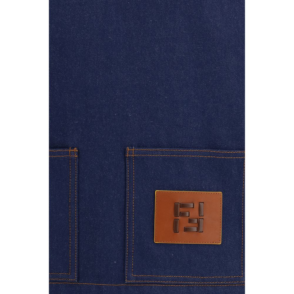 Fendi Blue Cotton Denim Jacket Fendi