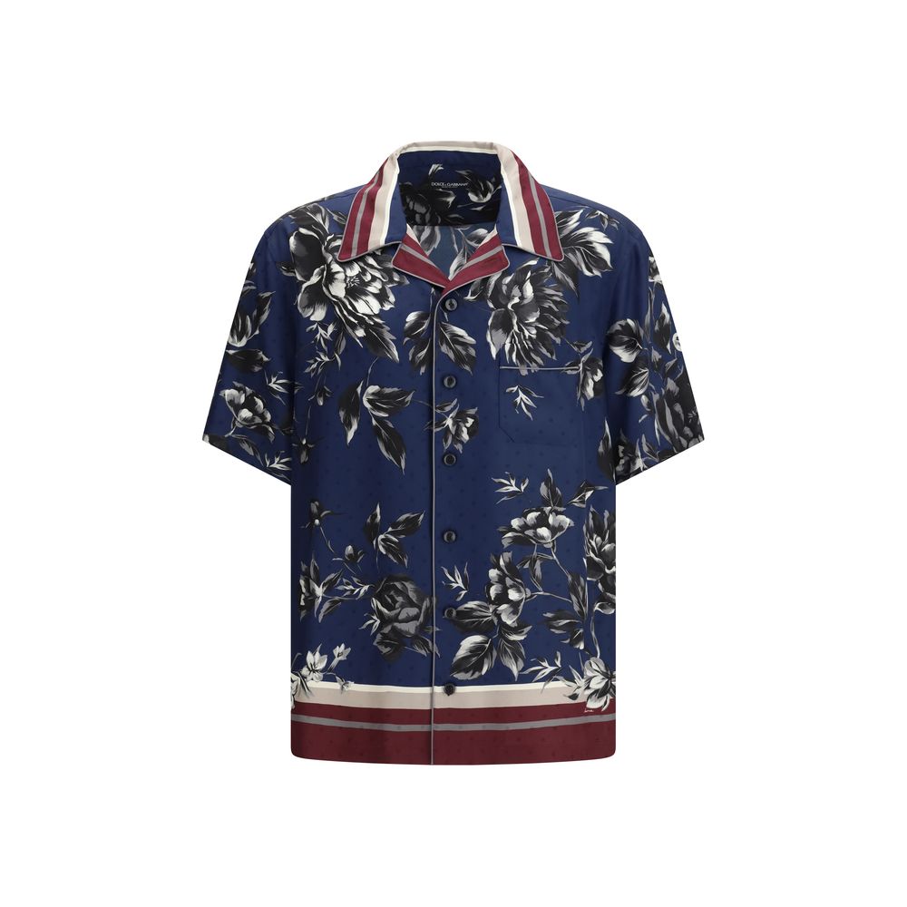 Dolce & Gabbana Blue Silk Pattern Shirt Dolce & Gabbana