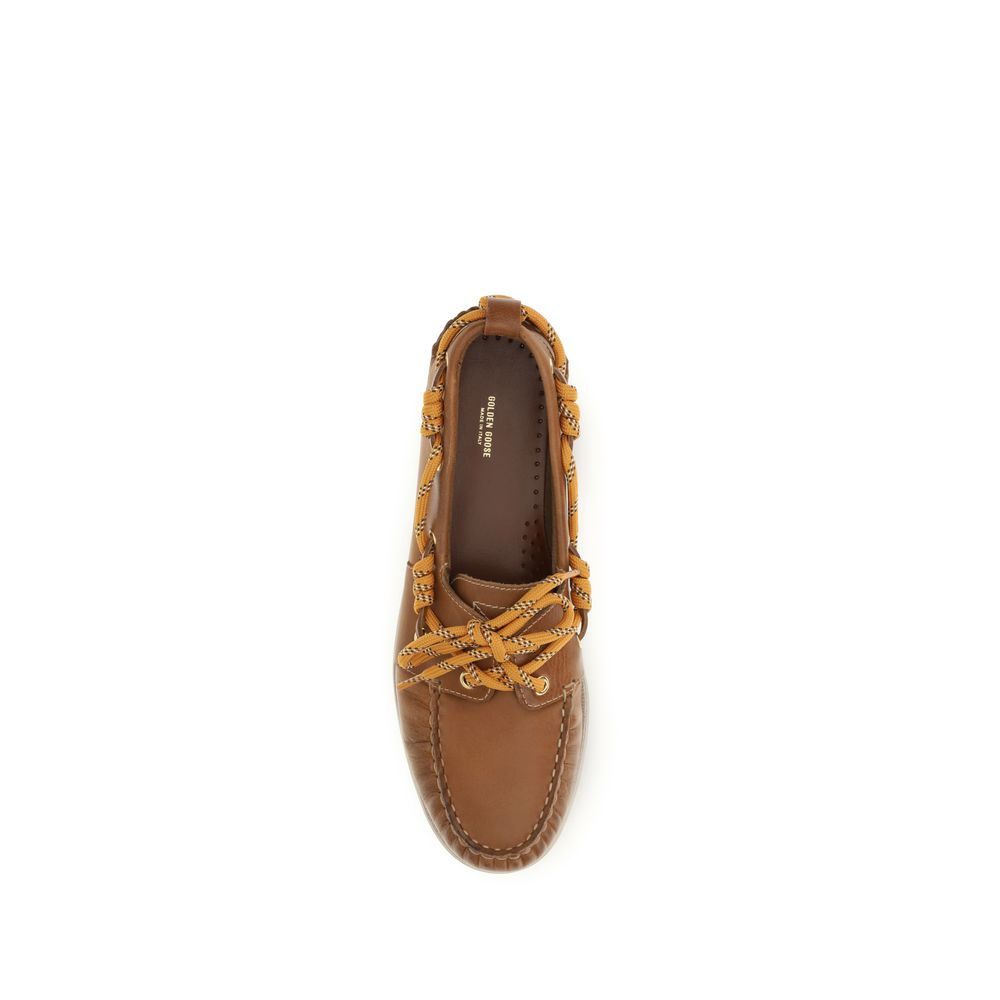 Golden Goose Brown Calf Leather Bos Taurus Slip-On Loafers Golden Goose