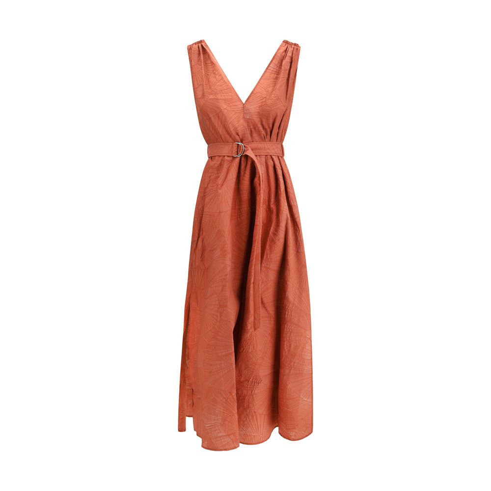 Brunello Cucinelli Multicolor Cotton Casual Dress Brunello Cucinelli