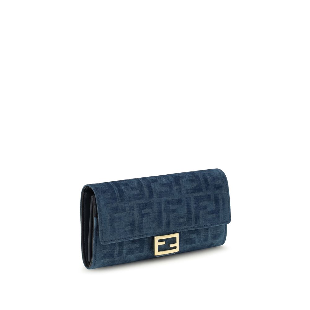 Fendi Blue Cotton Wallet Fendi