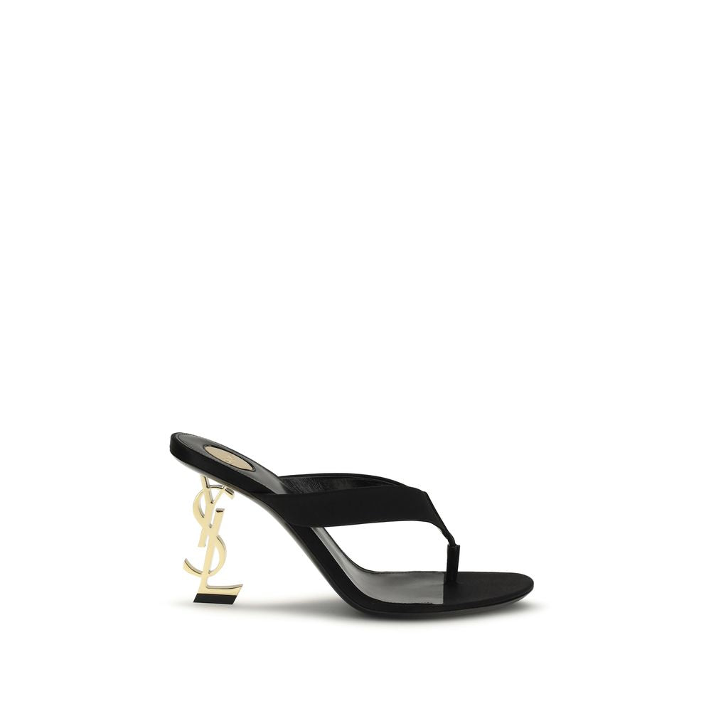 Saint Laurent Black Silk Sandals Saint Laurent