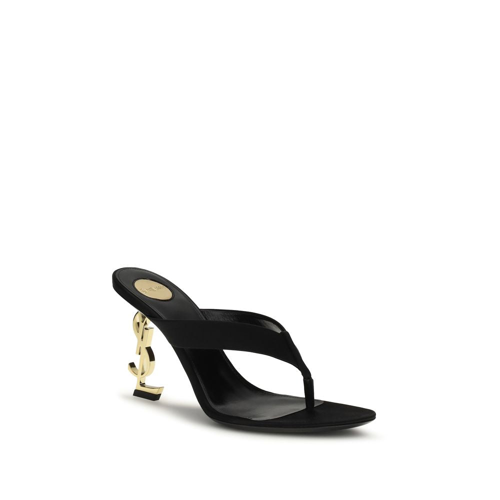 Saint Laurent Black Silk Sandals Saint Laurent