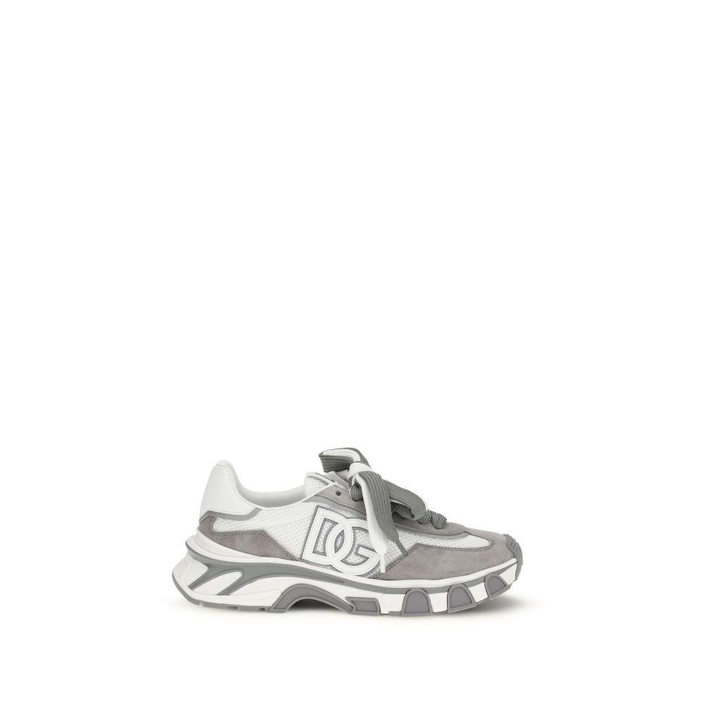 Dolce & Gabbana Gray Calf Leather Bos Taurus Athletic Sneakers Dolce & Gabbana