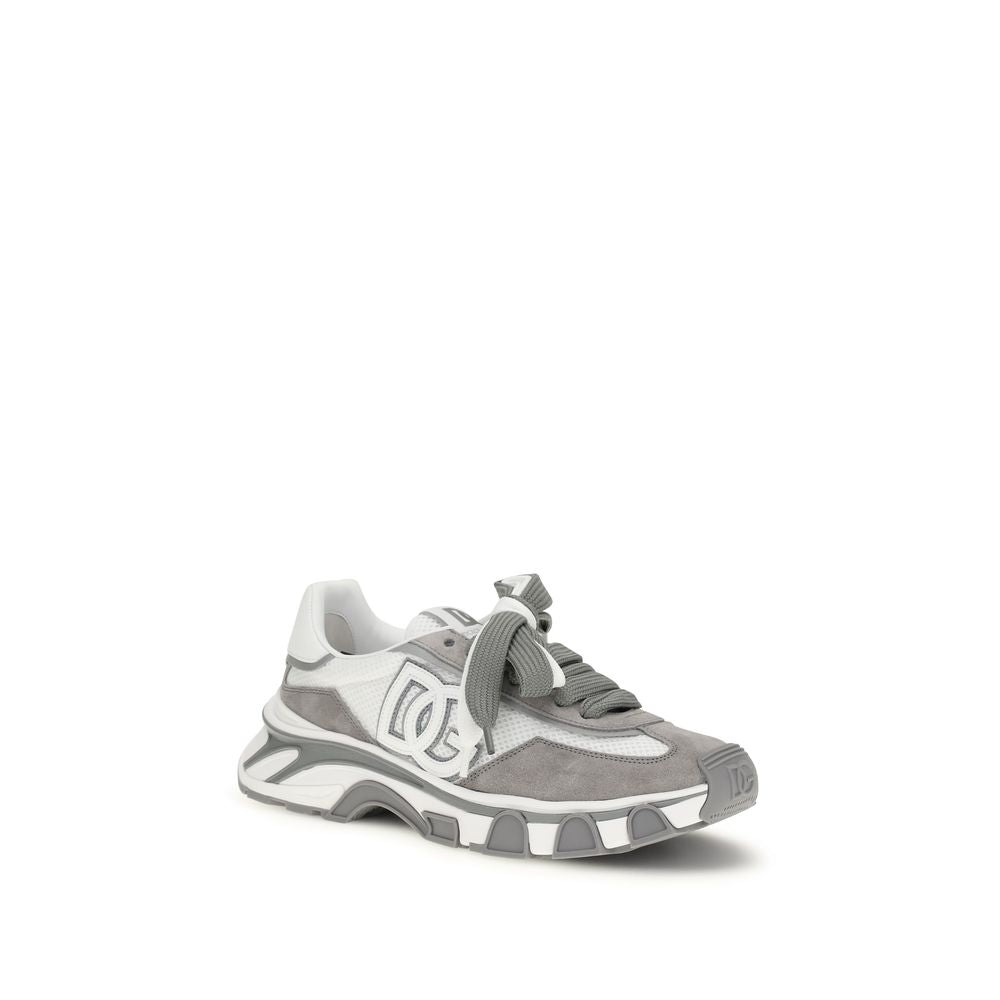 Dolce & Gabbana Gray Calf Leather Bos Taurus Athletic Sneakers Dolce & Gabbana