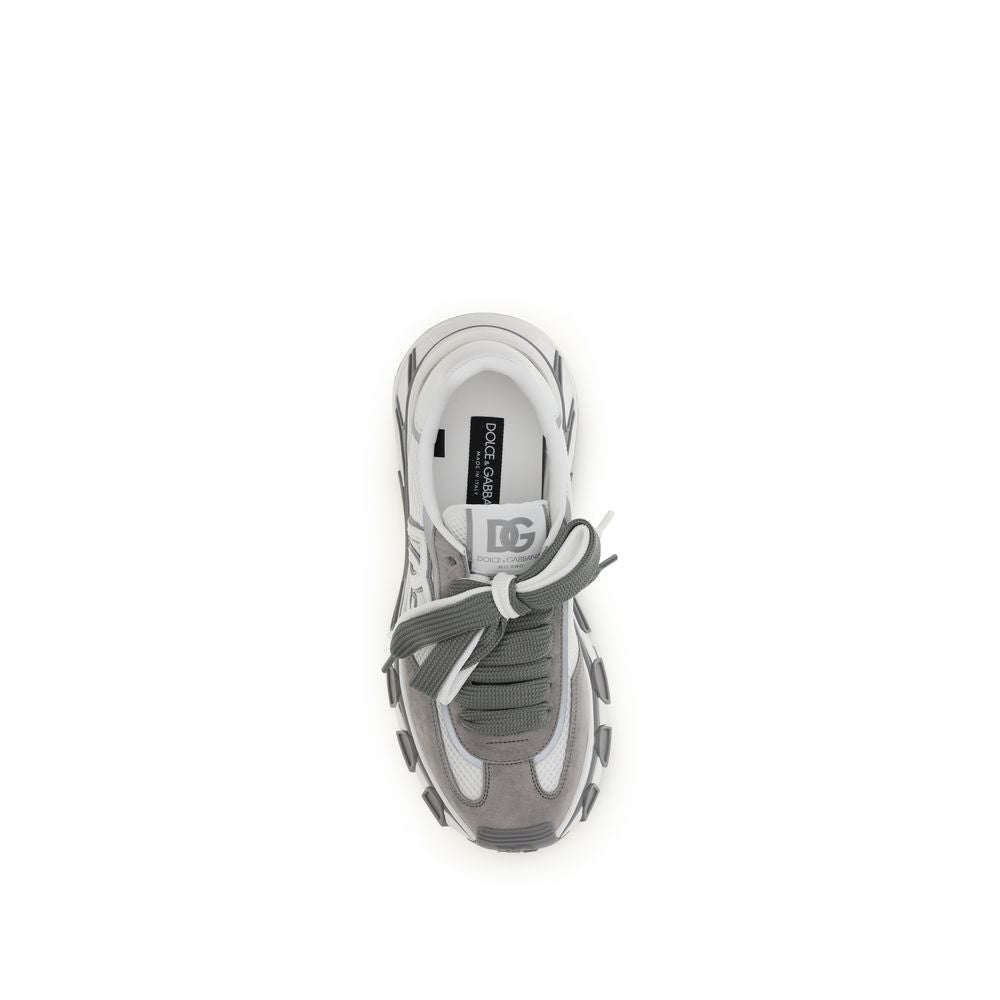 Dolce & Gabbana Gray Calf Leather Bos Taurus Athletic Sneakers Dolce & Gabbana