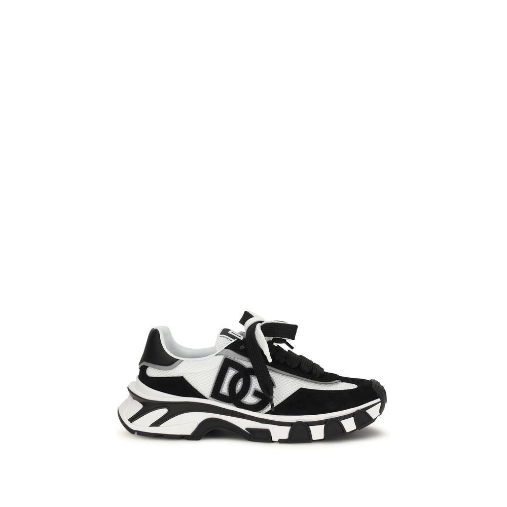 Dolce & Gabbana Black Calf Leather Bos Taurus Athletic Sneakers Dolce & Gabbana