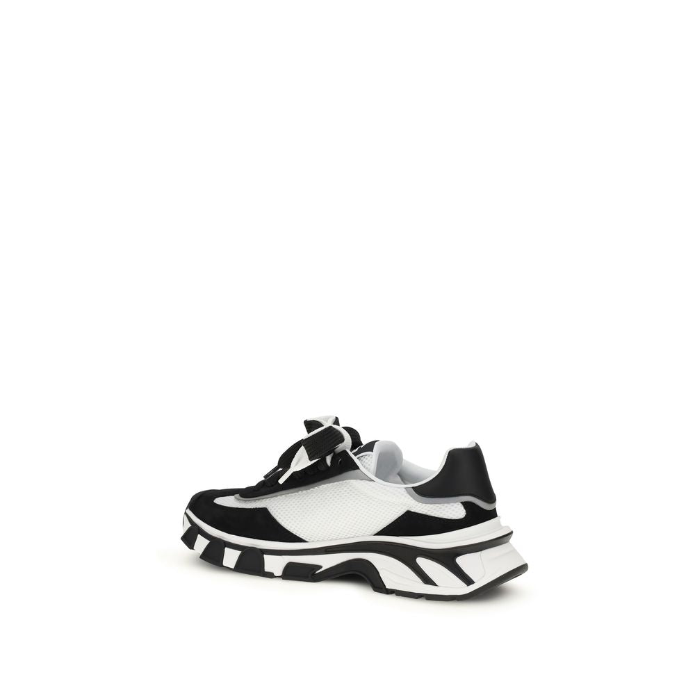 Dolce & Gabbana Black Calf Leather Bos Taurus Athletic Sneakers Dolce & Gabbana