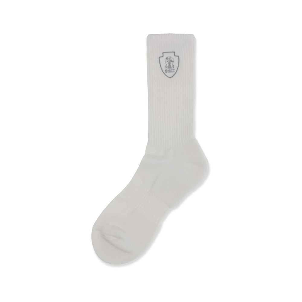 Brunello Cucinelli White Cotton Socks Brunello Cucinelli