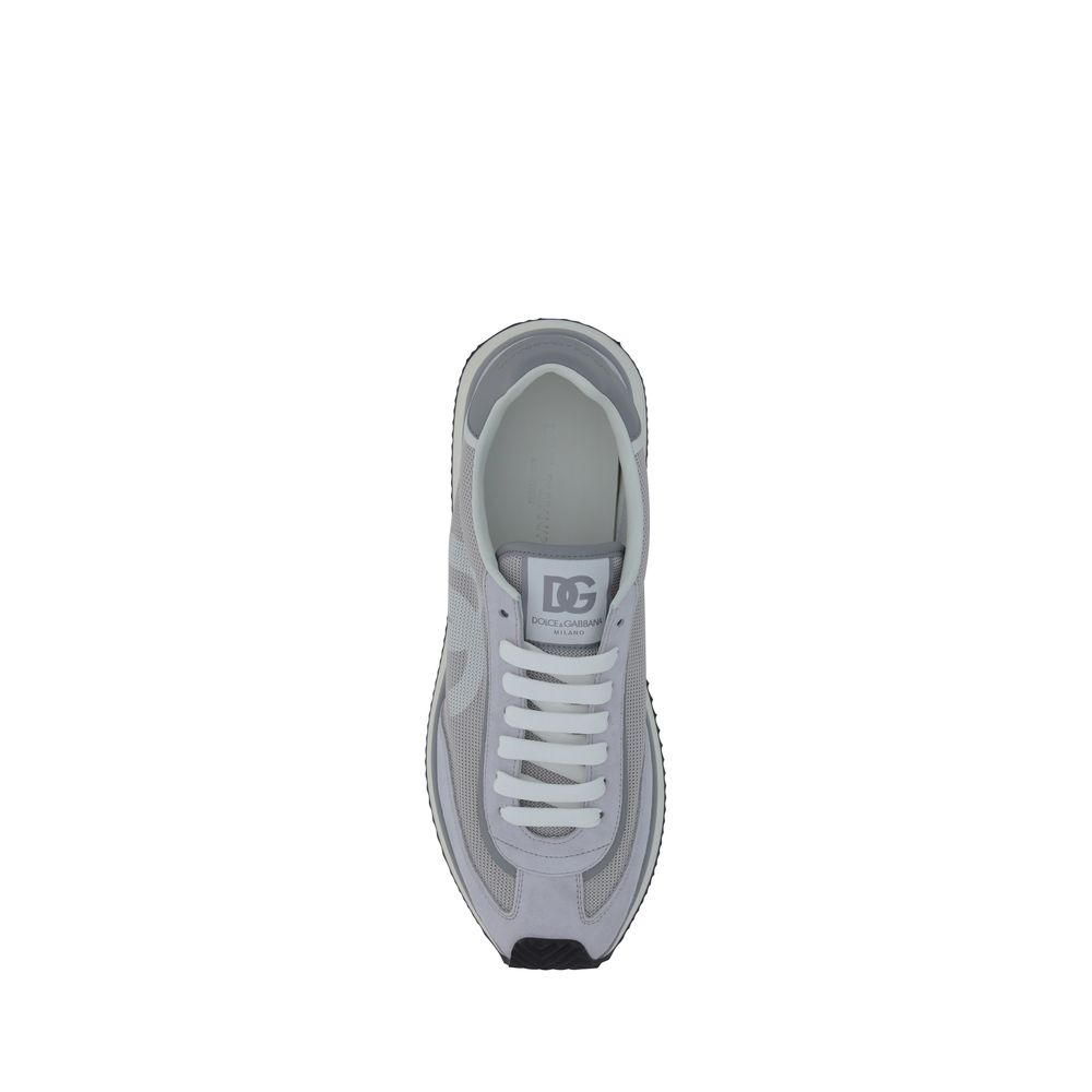 Dolce & Gabbana Gray Fabric Athletic Sneakers Dolce & Gabbana