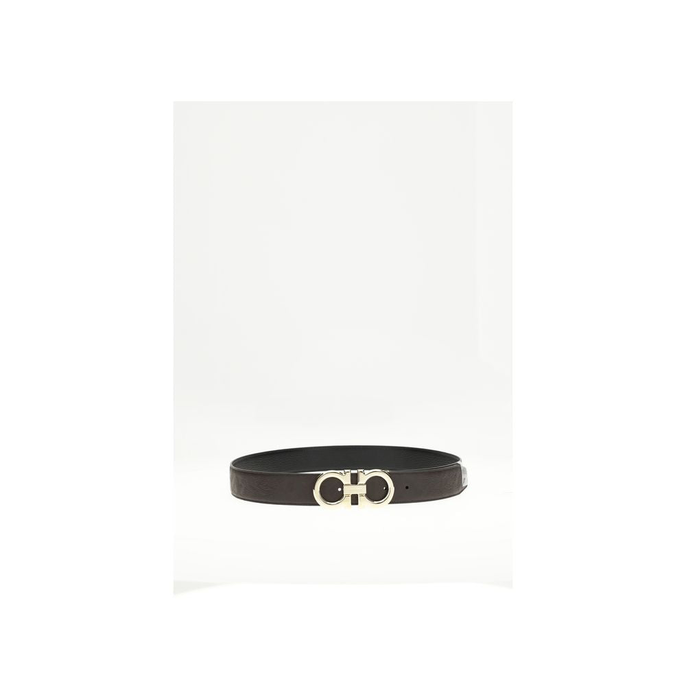 Ferragamo Brown Calf Leather Bos Taurus Regular Belt Ferragamo