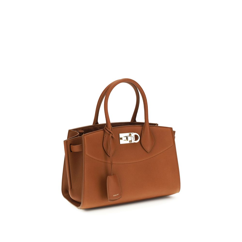 Ferragamo Brown Calf Leather Bos Taurus Handbag Ferragamo