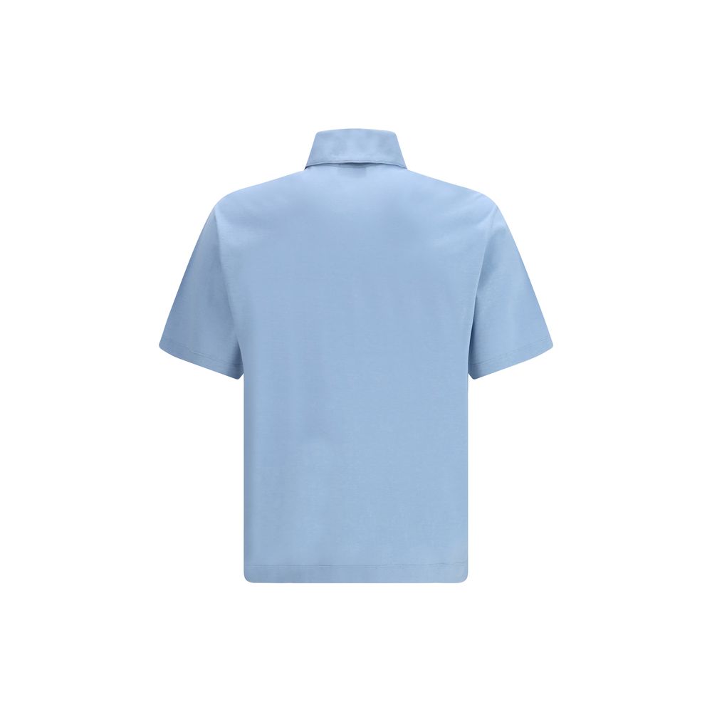 Ferragamo Blue Cotton Polo Shirt Ferragamo