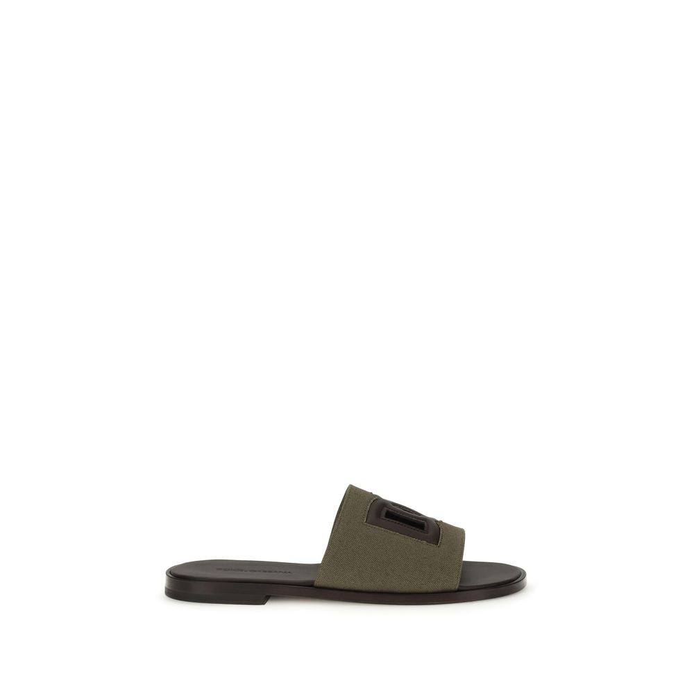 Dolce & Gabbana Bicolor Cotton Flat Sandals Dolce & Gabbana