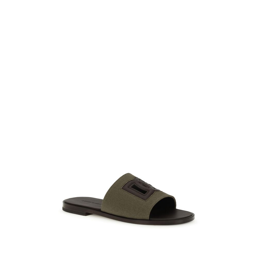 Dolce & Gabbana Bicolor Cotton Flat Sandals Dolce & Gabbana