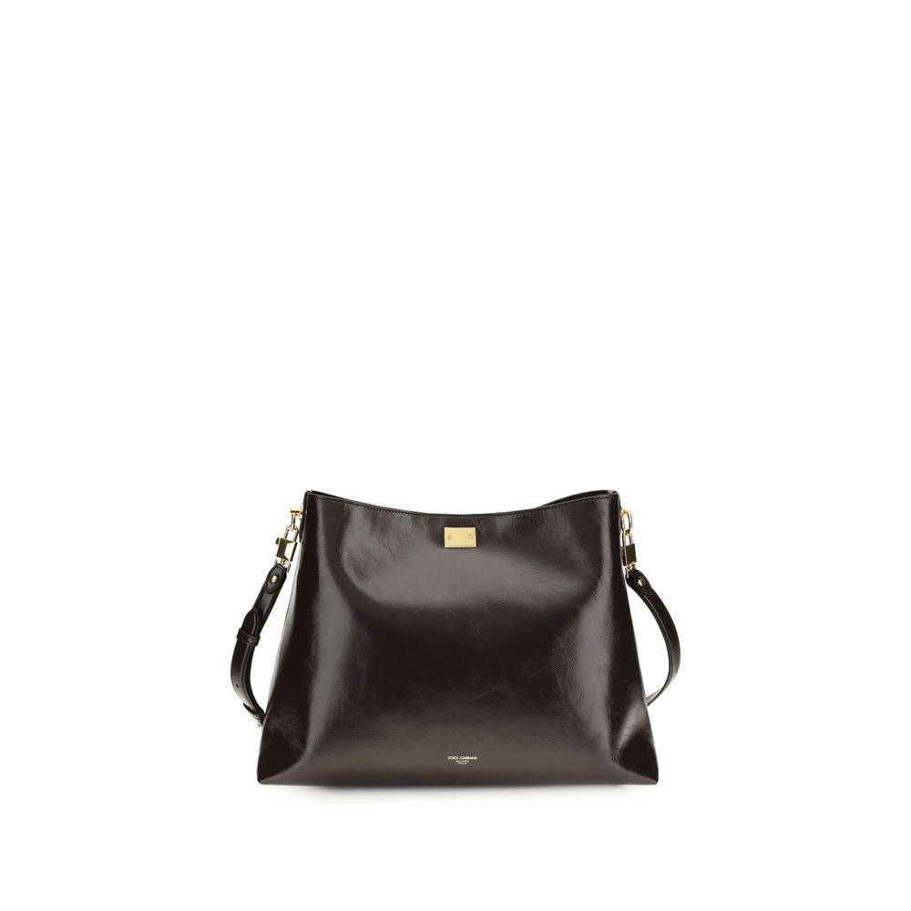 Dolce & Gabbana Brown Calf Leather Bos Taurus Shoulder Bag Dolce & Gabbana