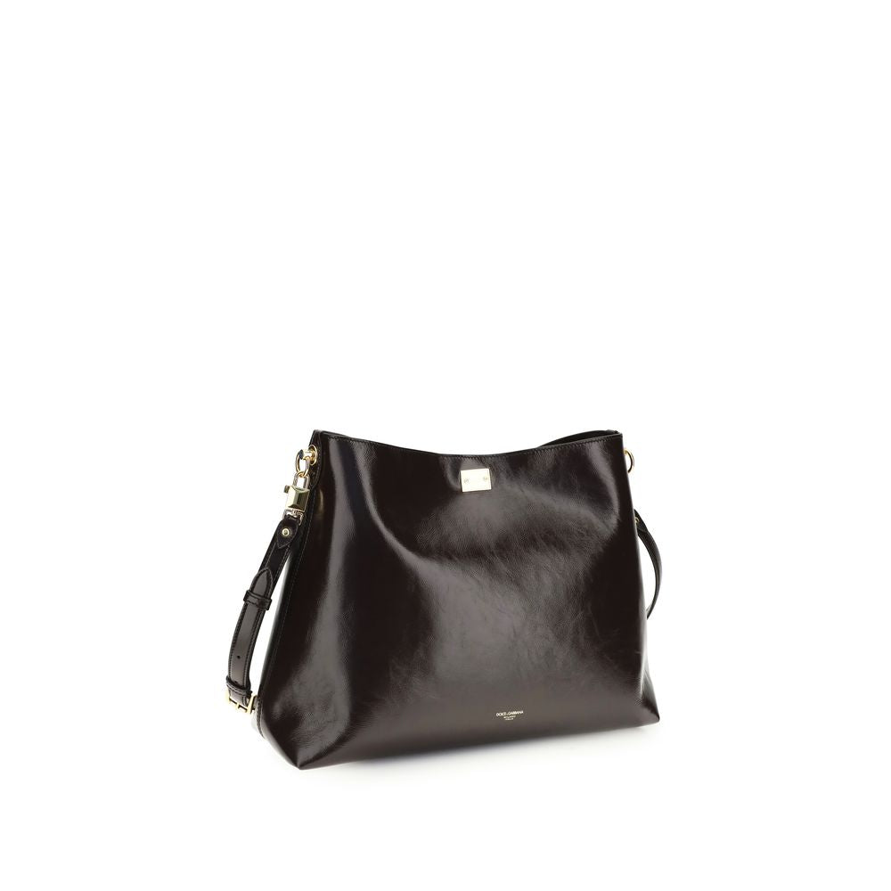 Dolce & Gabbana Brown Calf Leather Bos Taurus Shoulder Bag Dolce & Gabbana